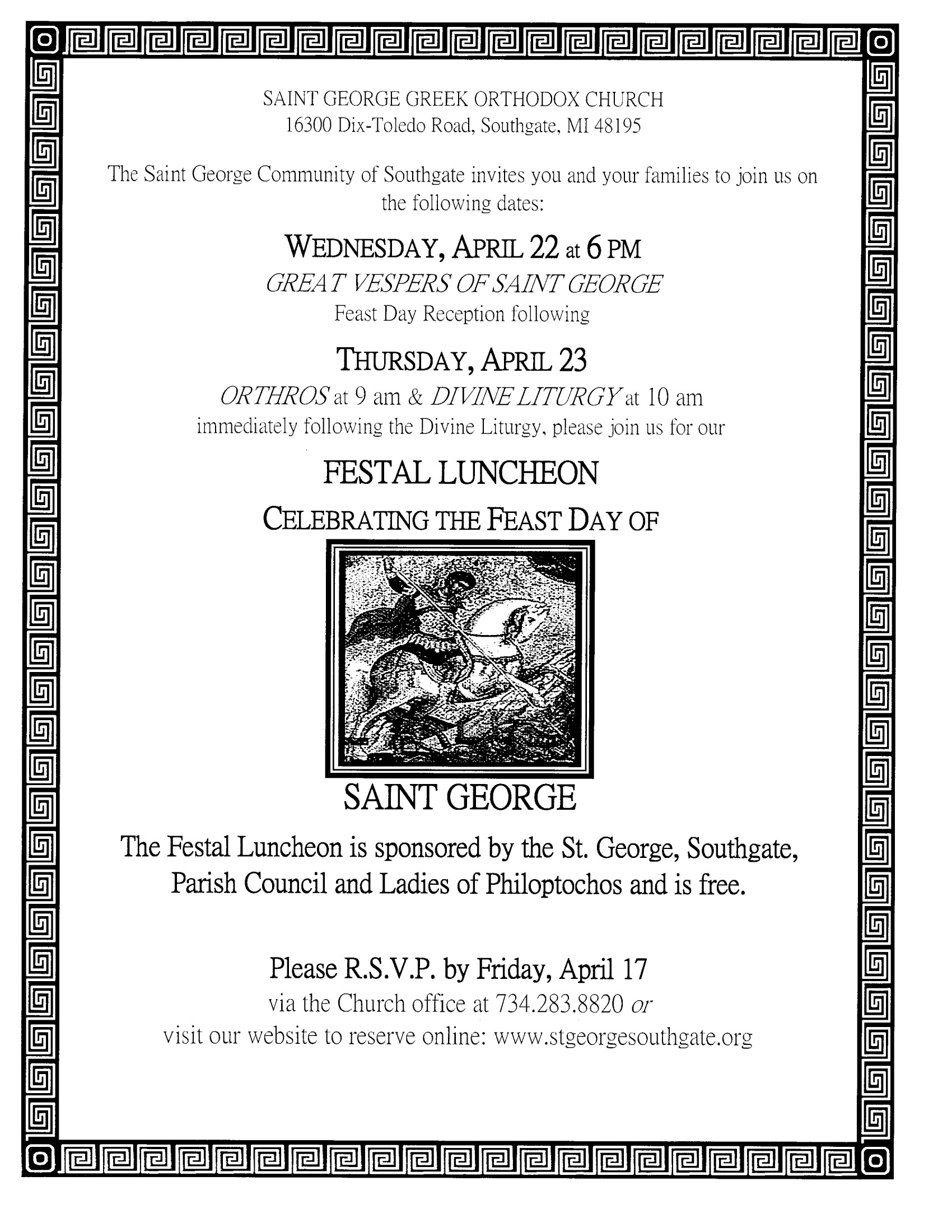 Saint Church Feastday Luncheon